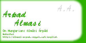 arpad almasi business card